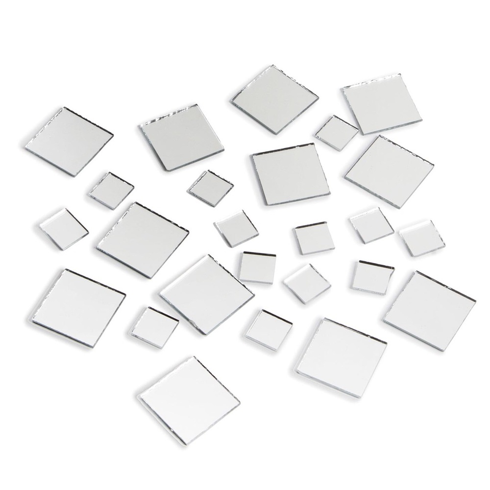 Bulk assorted square craft mirrors 96 pieces